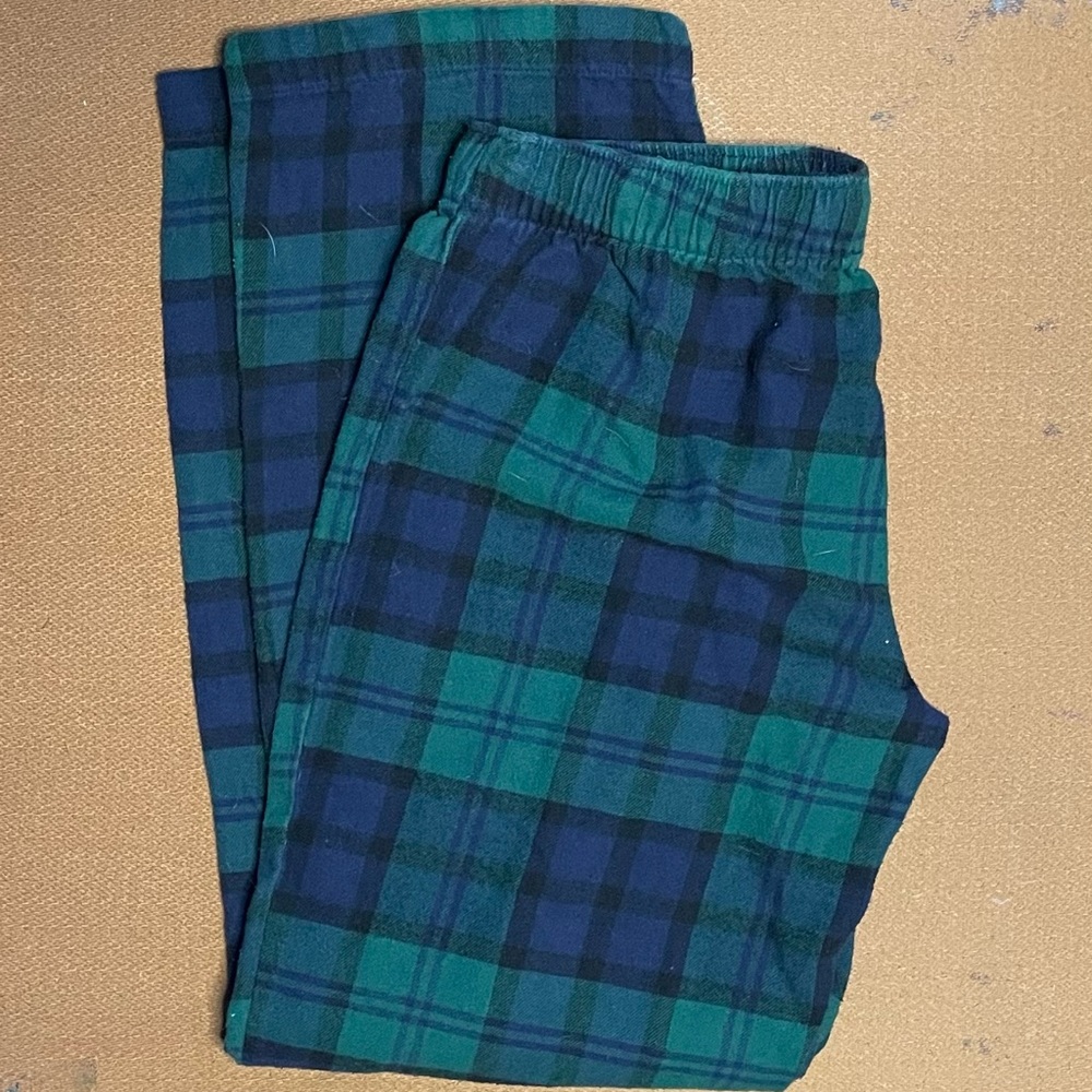 GREEN AND BLUE PLAID PJ PANTS